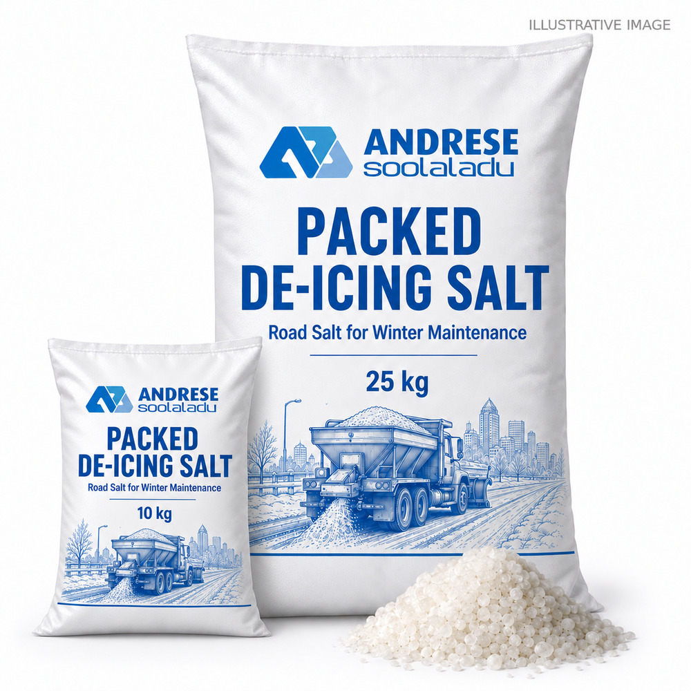 De-icing salt, packed