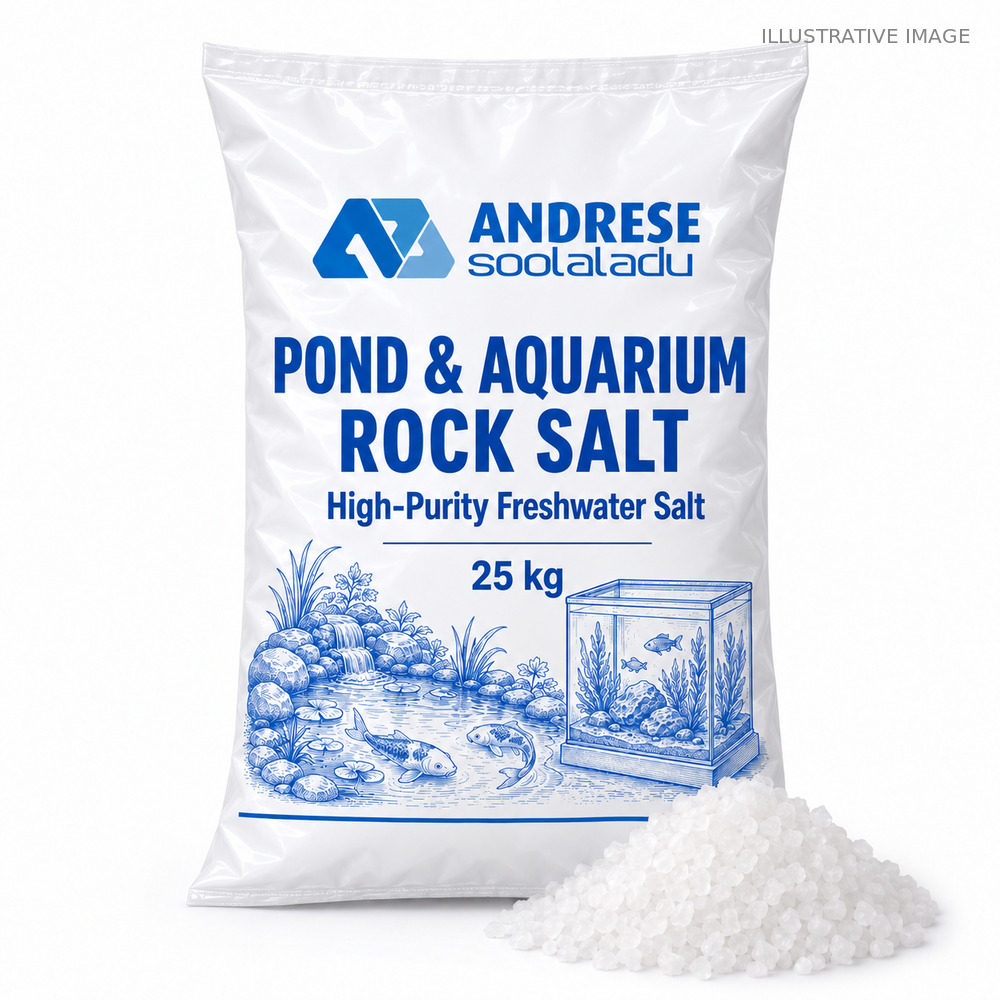 Rock salt for ponds and aquariums